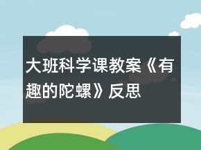 大班科學(xué)課教案《有趣的陀螺》反思