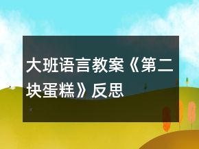大班語言教案《第二塊蛋糕》反思