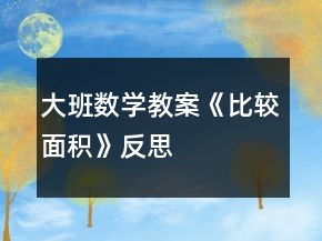 大班數(shù)學(xué)教案《比較面積》反思