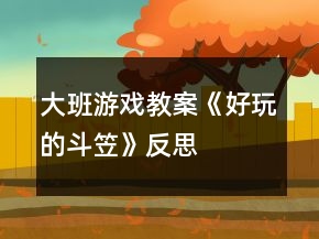 大班游戲教案《好玩的斗笠》反思