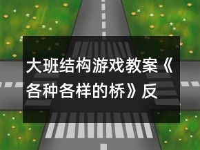 大班結(jié)構(gòu)游戲教案《各種各樣的橋》反思