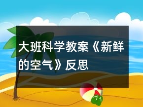 大班科學(xué)教案《新鮮的空氣》反思