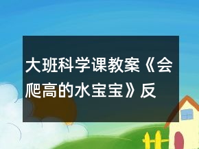 大班科學(xué)課教案《會(huì)爬高的水寶寶》反思