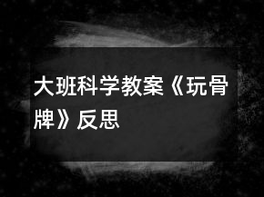 大班科學(xué)教案《玩骨牌》反思