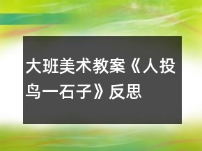 大班美術(shù)教案《人投鳥一石子》反思