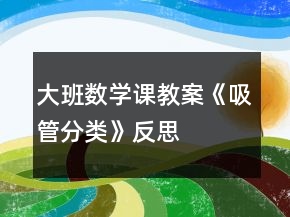 大班數(shù)學課教案《吸管分類》反思