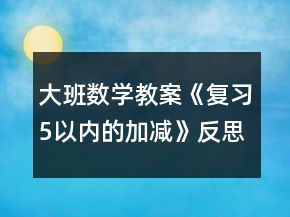 大班數(shù)學(xué)教案《復(fù)習(xí)5以內(nèi)的加減》反思