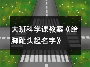 大班科學(xué)課教案《給腳趾頭起名字》