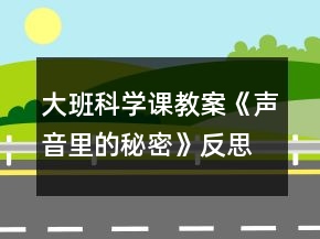 大班科學(xué)課教案《聲音里的秘密》反思