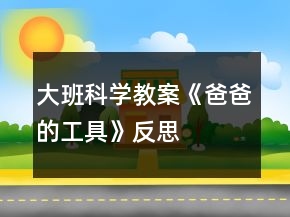 大班科學(xué)教案《爸爸的工具》反思