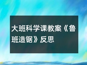 大班科學(xué)課教案《魯班造鋸》反思