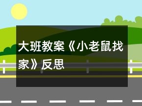 大班教案《小老鼠找家》反思