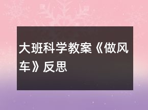 大班科學教案《做風車》反思