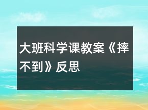 大班科學(xué)課教案《摔不到》反思