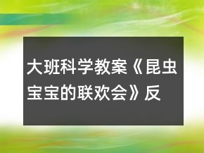 大班科學(xué)教案《昆蟲寶寶的聯(lián)歡會》反思