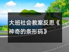 大班社會教案反思《神奇的條形碼》