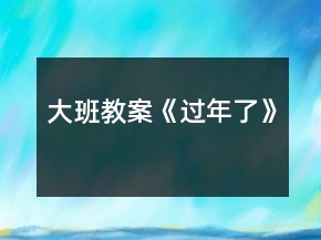 大班教案《過年了》
