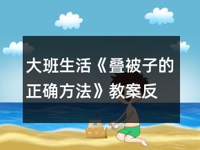 大班生活《疊被子的正確方法》教案反思