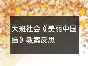 大班社會(huì)《美麗中國(guó)結(jié)》教案反思