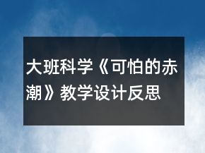 大班科學(xué)《可怕的赤潮》教學(xué)設(shè)計(jì)反思