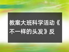 教案大班科學(xué)活動《不一樣的頭發(fā)》反思