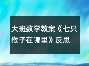 大班數(shù)學(xué)教案《七只猴子在哪里》反思