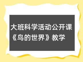 大班科學活動公開課《鳥的世界》教學設計反思