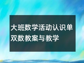大班數(shù)學(xué)活動—認(rèn)識單雙數(shù)教案與教學(xué)反思