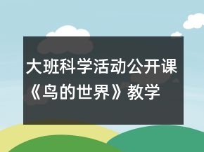大班科學(xué)活動公開課《鳥的世界》教學(xué)設(shè)計及反思