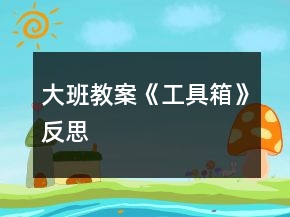 大班教案《工具箱》反思