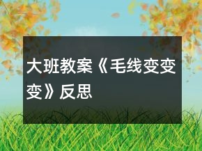 大班教案《毛線變變變》反思