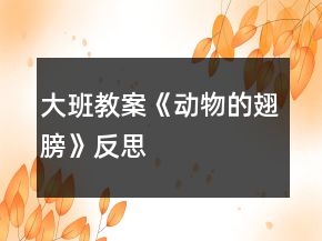大班教案《動物的翅膀》反思