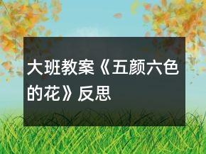 大班教案《五顏六色的花》反思