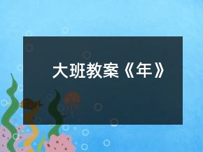 大班教案《年》