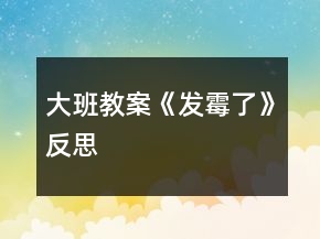 大班教案《發(fā)霉了》反思