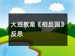 大班教案《相反國》反思