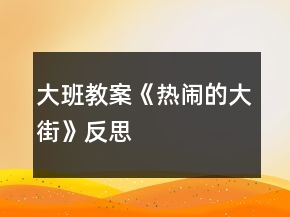 大班教案《熱鬧的大街》反思