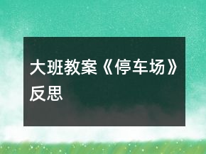 大班教案《停車場》反思