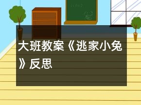 大班教案《逃家小兔》反思