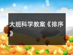 大班科學教案《排序》