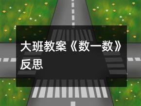 大班教案《數(shù)一數(shù)》反思