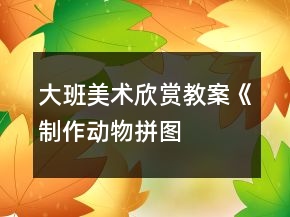 大班美術(shù)欣賞教案《制作“動物拼圖”》反思