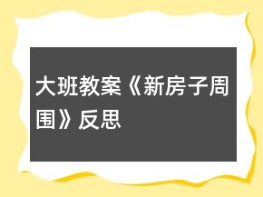 大班教案《新房子周圍》反思