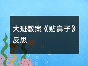 大班教案《貼鼻子》反思