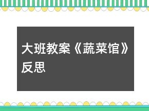 大班教案《蔬菜館》反思