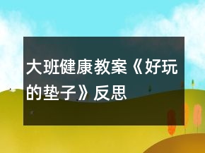 大班健康教案《好玩的墊子》反思