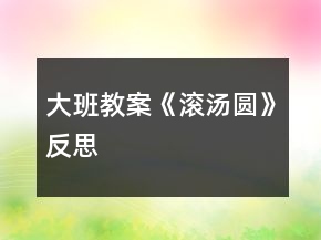 大班教案《滾湯圓》反思
