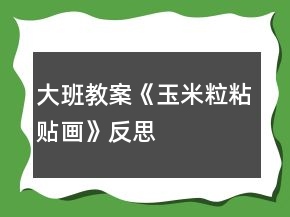 大班教案《玉米粒粘貼畫(huà)》反思