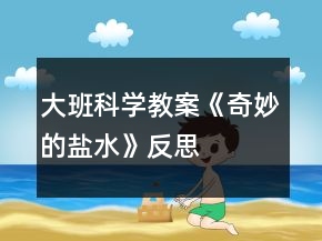 大班科學教案《奇妙的鹽水》反思