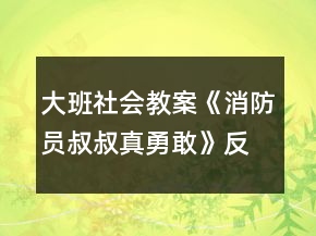 大班社會(huì)教案《消防員叔叔真勇敢》反思